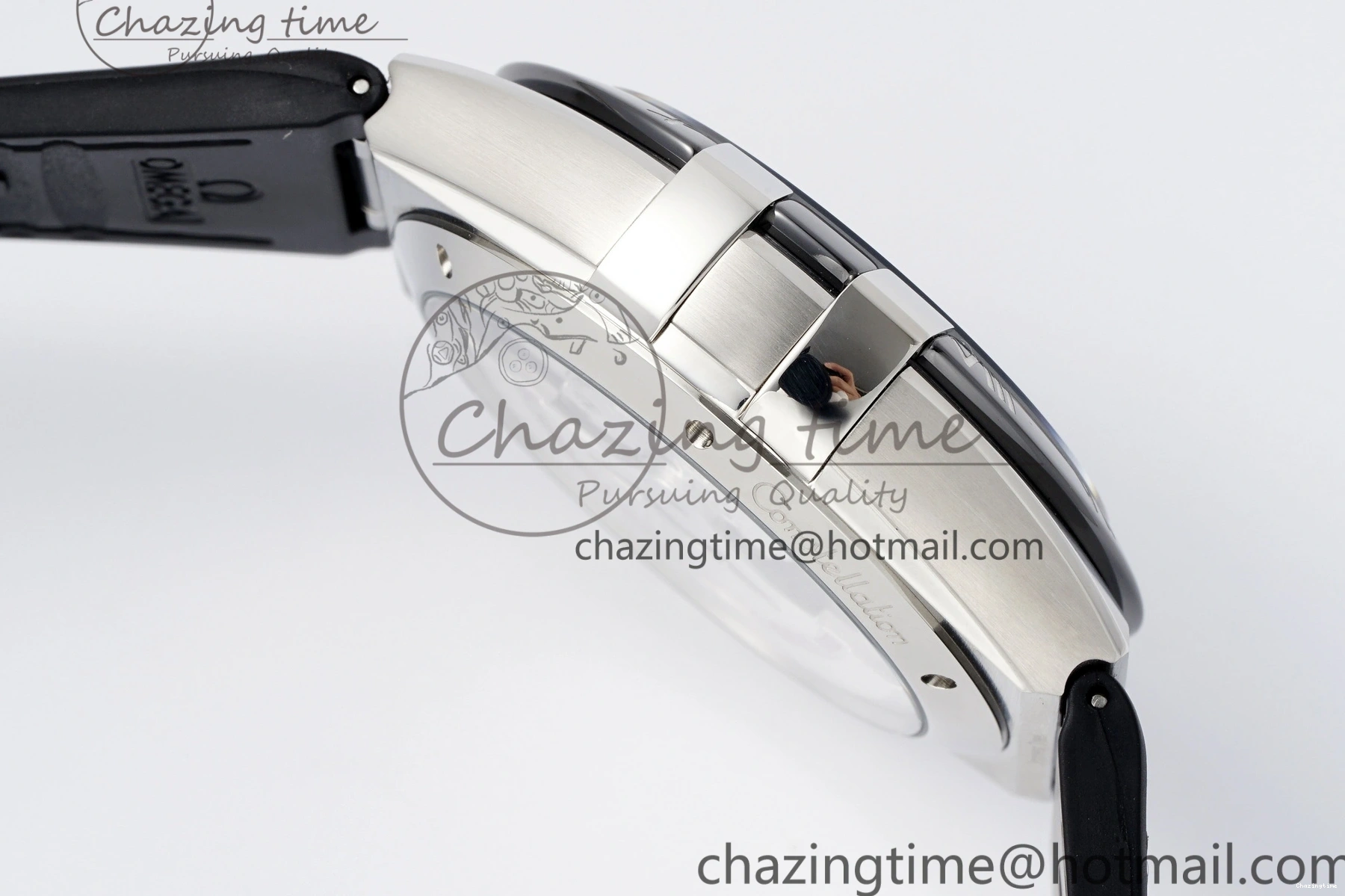 0426 Constellation Black Ceramic SS SBF 1:1 Best Edition Black Dial on Black Gummy Strap A8900 Super Clone TimelessDesign 7798